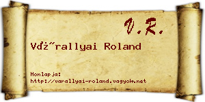 Várallyai Roland névjegykártya
